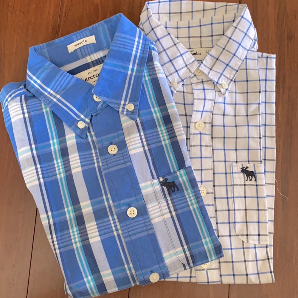 ABERCROMBIE KIDS XL,L Button up shirt BLUE Bundle